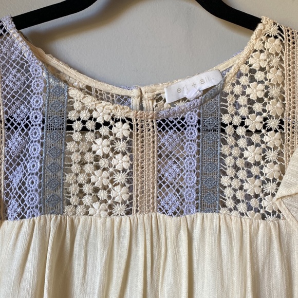Anthropologie - Eri and Ali Embroidered Cream/Blue Boho Dress - Size S - Picture 4 of 10
